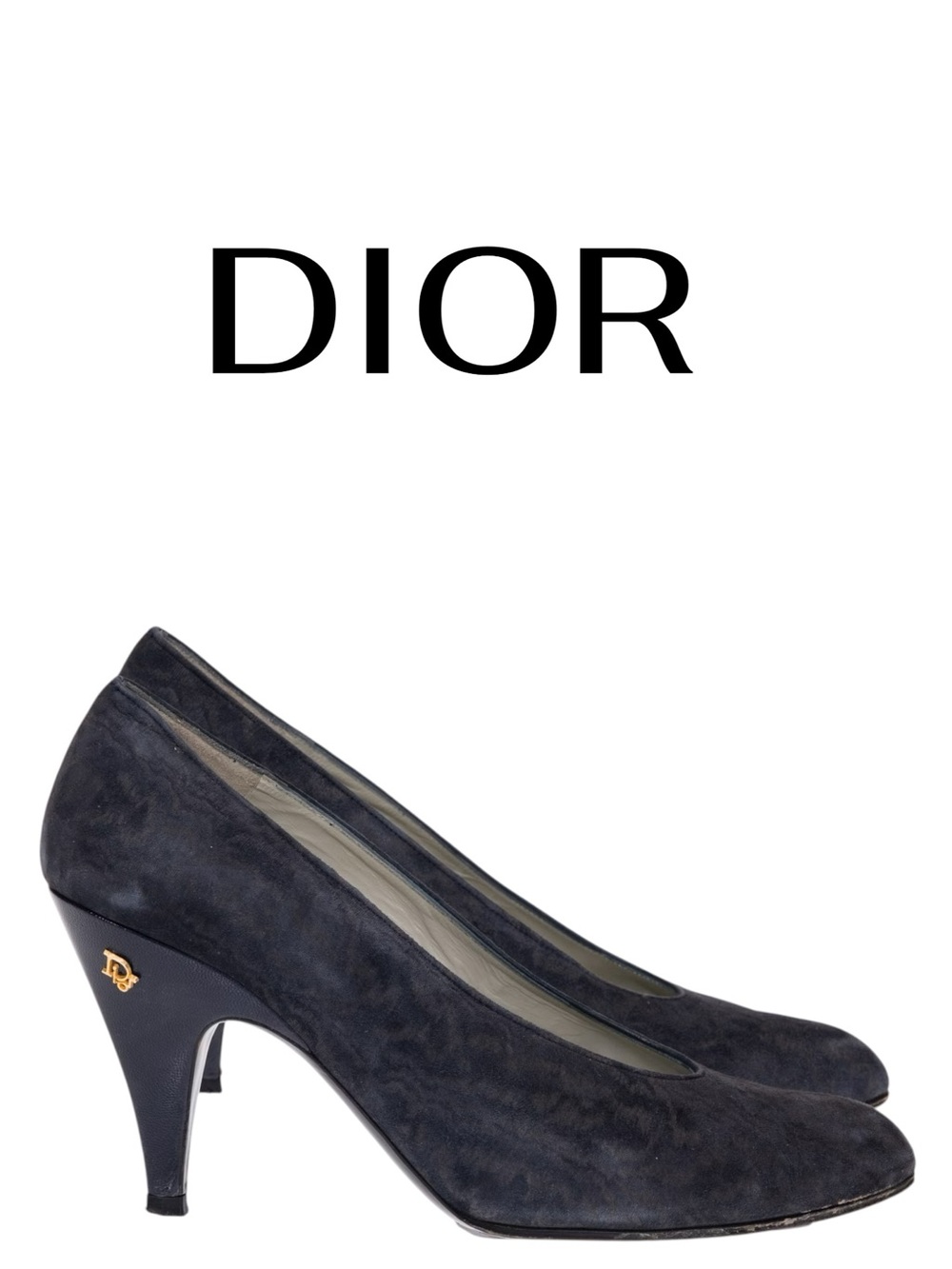 Christian Dior Souliers vintage white kitten chunk heels pink & purple bow